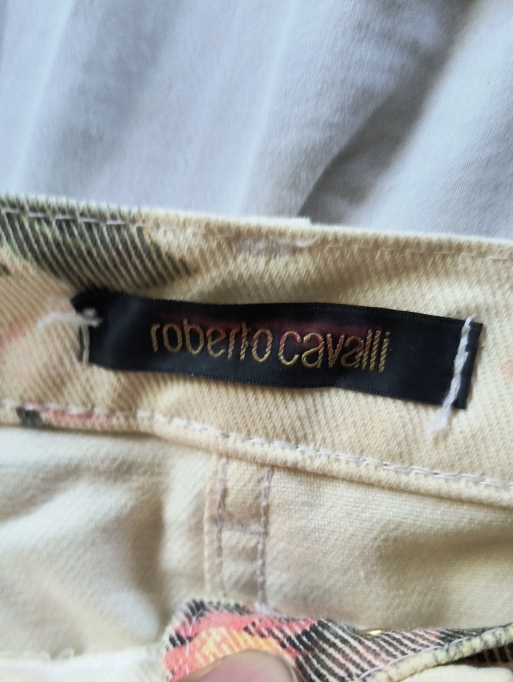 Vintage Y2K Roberto Cavalli Floral Tiger Print Denim Distressed Mini Skirt Sz S - Picture 3 of 17